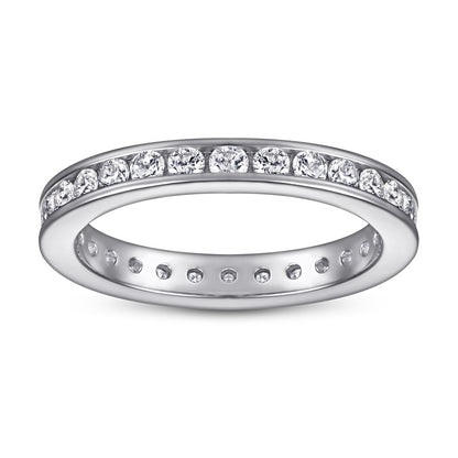 925 Sterling Silver Full Eternity Band – Stardust Pavé Wedding Ring