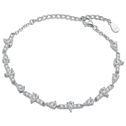 925 Sterling Silver Full Pavé Zirconia Bracelet - Luxurious Geometric Jewelry for Women