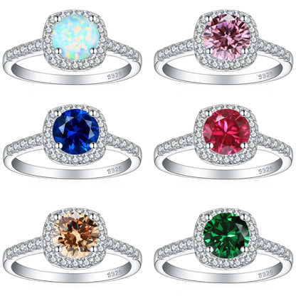 925 Sterling Silver Gemstone Ring Collection – Opal, Emerald, Ruby & Sapphire Statement Jewelry