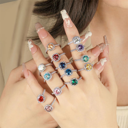 925 Sterling Silver Gemstone Ring Collection – Opal, Emerald, Ruby & Sapphire Statement Jewelry