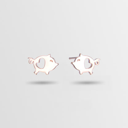 925 Sterling Silver Geometric Animal Stud Earrings - Korean Style Minimalist Earrings with Plastic Backs
