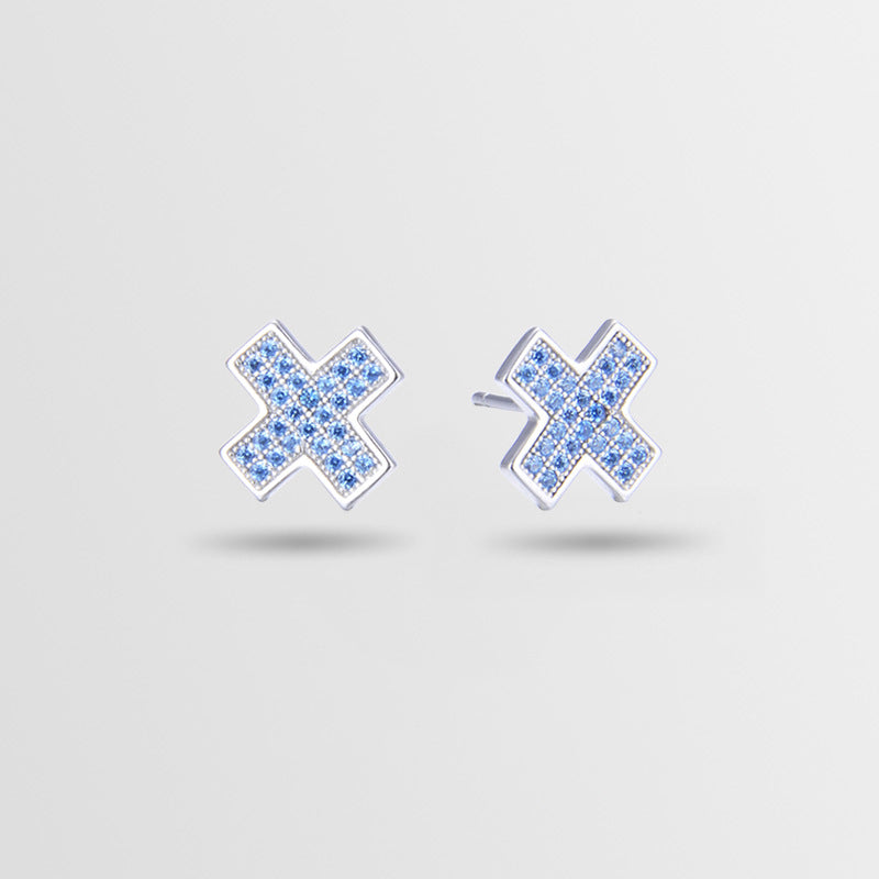 925 Sterling Silver Geometric CZ Stud Earrings - Minimalist Diamond Earrings with Plastic Backs