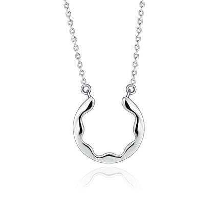 925 Sterling Silver Geometric Couple Pendant Necklace Set Original Design Circle & Triangle Cross Chain Unisex Jewelry