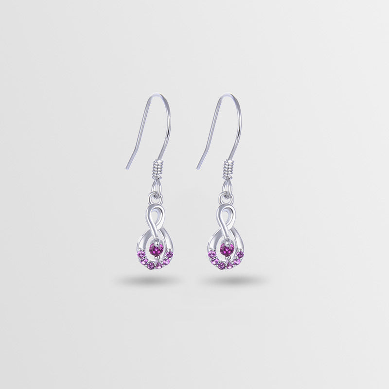 925 Sterling Silver Geometric Dangle Earrings - Korean Style White Gold & Rose Gold Plated Elegant Earrings for Women