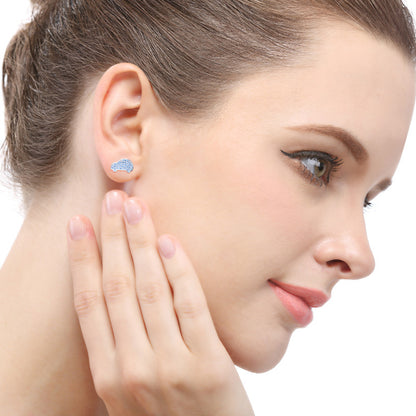 925 Sterling Silver Geometric Diamond Stud Earrings - Korean Style Minimalist Earrings with Plastic Backs