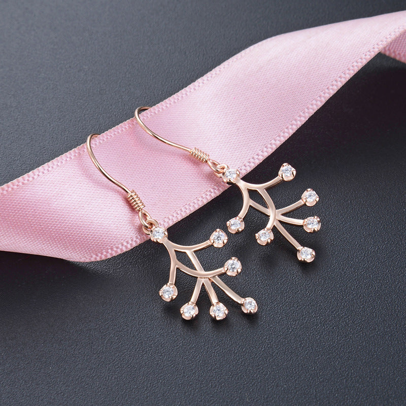 925 Sterling Silver Geometric Drop Earrings - Korean Minimalist Dangle Earrings for Women