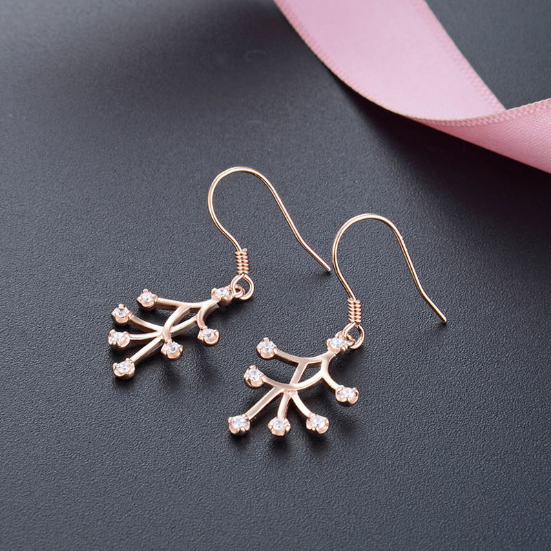 925 Sterling Silver Geometric Drop Earrings - Korean Minimalist Dangle Earrings for Women