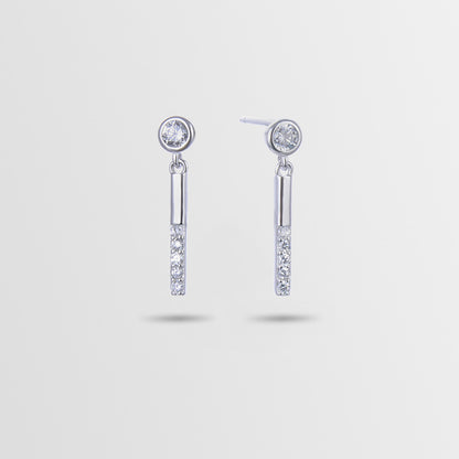 925 Sterling Silver Geometric Drop Earrings - Korean Style Fashion Dangle Earrings with Plastic Backs