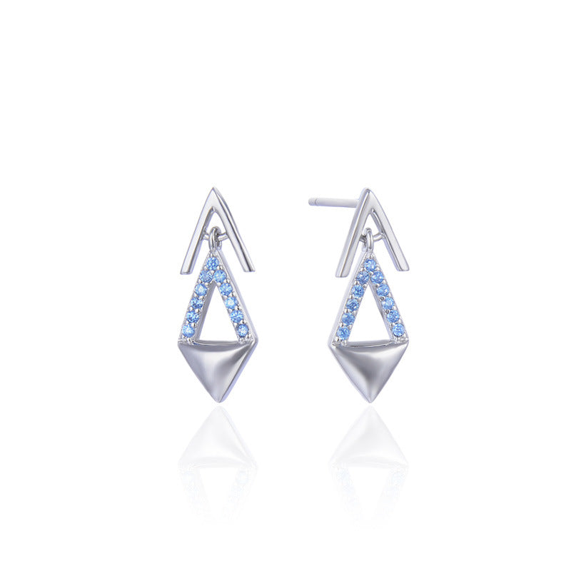 925 Sterling Silver Geometric Drop Earrings - Korean Style Fashion Dangle Earrings with Plastic Backs for Women
