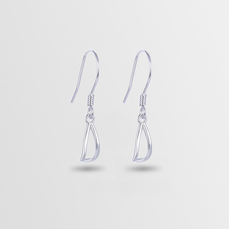 925 Sterling Silver Geometric Drop Earrings - Korean Style Minimalist Dangle Earrings for Women