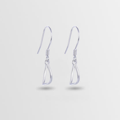 925 Sterling Silver Geometric Drop Earrings - Korean Style Minimalist Dangle Earrings for Women
