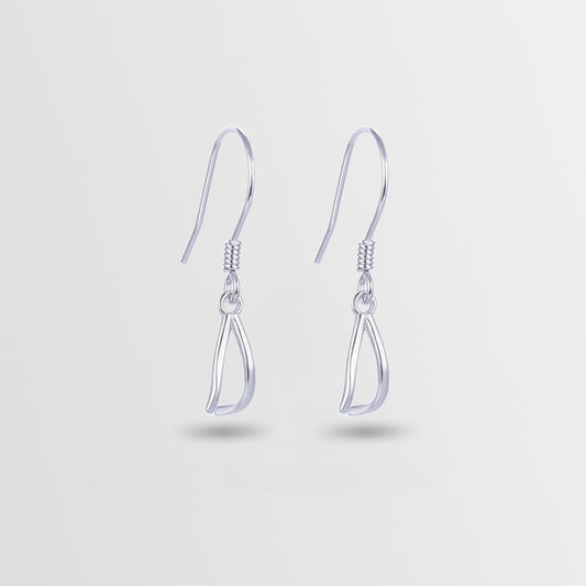 925 Sterling Silver Geometric Drop Earrings - Korean Style Minimalist Dangle Earrings for Women