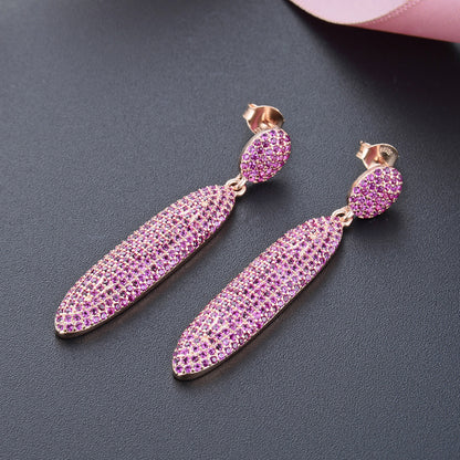 925 Sterling Silver Geometric Drop Earrings - Korean Style Minimalist Dangle Earrings for Women
