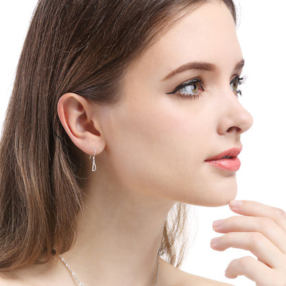925 Sterling Silver Geometric Drop Earrings - Korean Style Minimalist Dangle Earrings for Women