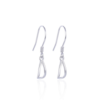 925 Sterling Silver Geometric Drop Earrings - Korean Style Minimalist Dangle Earrings for Women