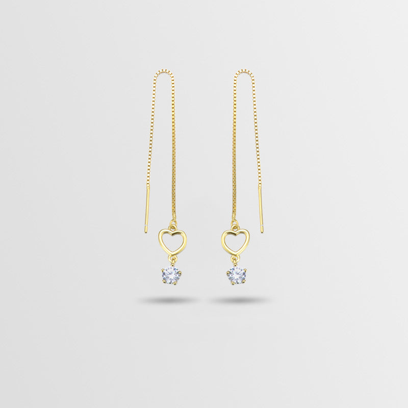 925 Sterling Silver Geometric Drop Earrings - Korean Style Minimalist Dangle Earrings with Plastic Stoppers