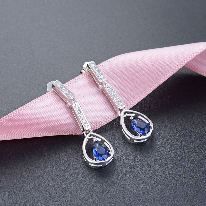 925 Sterling Silver Geometric Drop Earrings - Korean Style Sweet & Minimalist Dangle Earrings with Plastic Stoppers