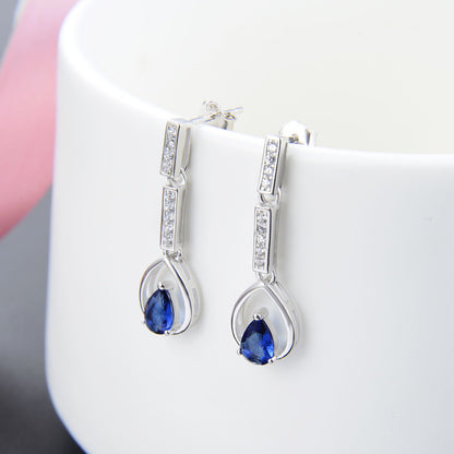 925 Sterling Silver Geometric Drop Earrings - Korean Style Sweet & Minimalist Dangle Earrings with Plastic Stoppers