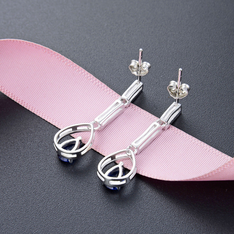 925 Sterling Silver Geometric Drop Earrings - Korean Style Sweet & Minimalist Dangle Earrings with Plastic Stoppers