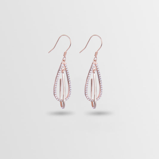 925 Sterling Silver Geometric Drop Earrings - Minimalist Modern Dangle Earrings for Women