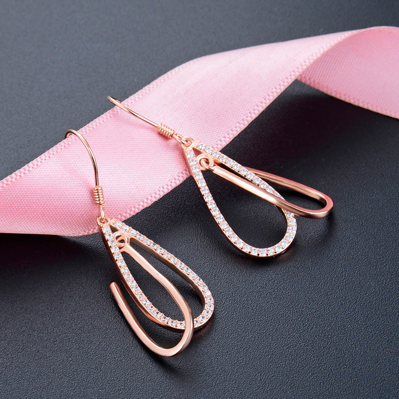 925 Sterling Silver Geometric Drop Earrings - Minimalist Modern Dangle Earrings for Women