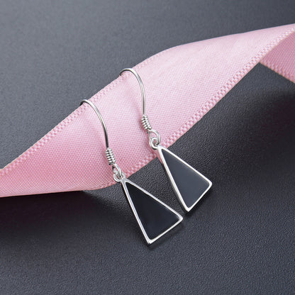 925 Sterling Silver Geometric Drop Earrings - Minimalist Modern Dangle Earrings for Women