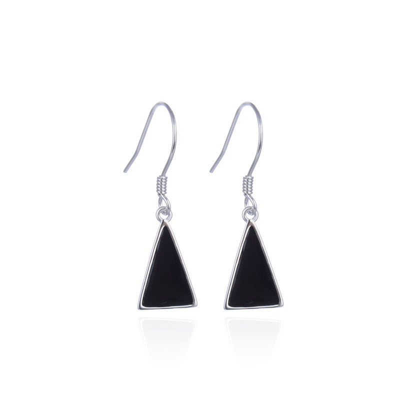 925 Sterling Silver Geometric Drop Earrings - Minimalist Modern Dangle Earrings for Women