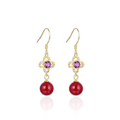 925 Sterling Silver Geometric Earrings - Korean Style Minimalist Fashion Jewelry for Women