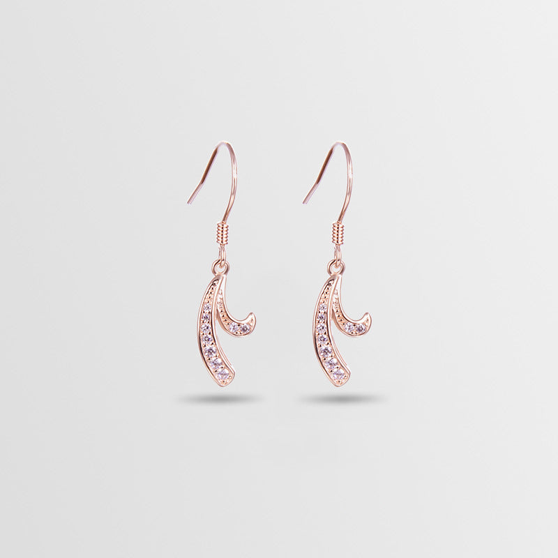 925 Sterling Silver Geometric Earrings-White Gold & Rose Gold Plated Korean Style Fashion Studs for Women