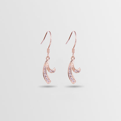 925 Sterling Silver Geometric Earrings-White Gold & Rose Gold Plated Korean Style Fashion Studs for Women