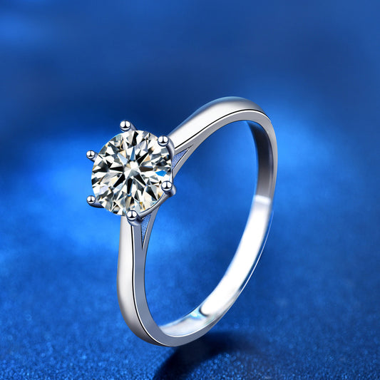 925 Sterling Silver Geometric Moissanite Ring - 1ct/2ct/3ct/5ct White Gold Plated Women's Band (Size 5-9)