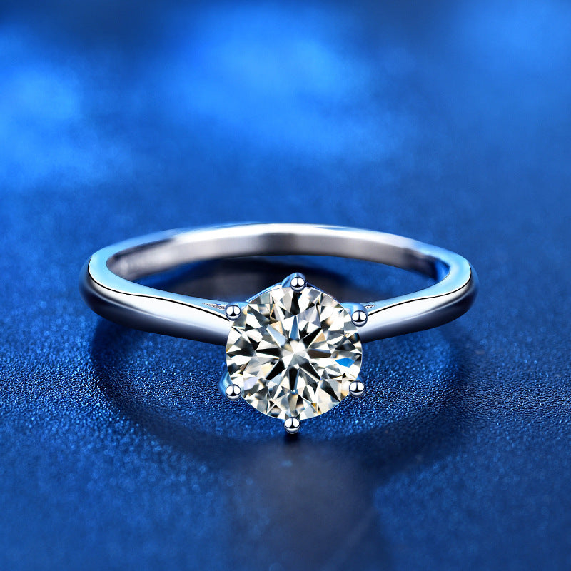925 Sterling Silver Geometric Moissanite Ring - 1ct/2ct/3ct/5ct White Gold Plated Women's Band (Size 5-9)