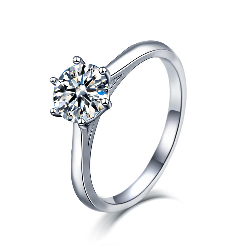 925 Sterling Silver Geometric Moissanite Ring - 1ct/2ct/3ct/5ct White Gold Plated Women's Band (Size 5-9)