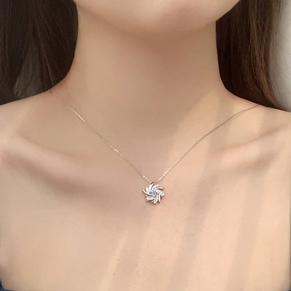 925 Sterling Silver Geometric Pendant Necklace with 0.5ct D Color Moissanite (WhiteYellow Gold) Cross Chain, Light Luxury Jewelry for Women