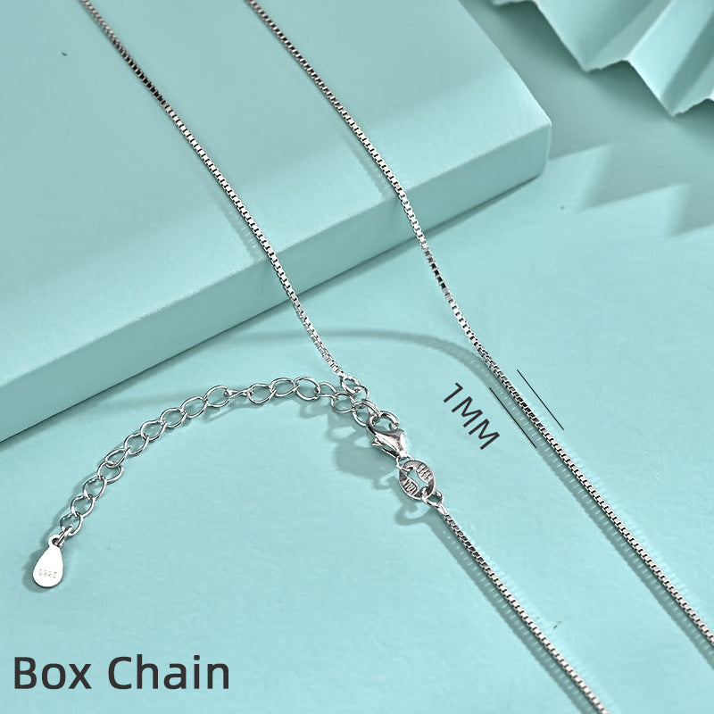 925 Sterling Silver Geometric Pendant Necklace with 12 Chain Options - White Gold Plated Professional Women's Jewelry