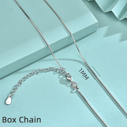 925 Sterling Silver Geometric Pendant Necklace with 12 Chain Options - White Gold Plated Professional Women's Jewelry