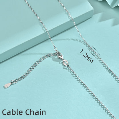 925 Sterling Silver Geometric Pendant Necklace with 12 Chain Options - White Gold Plated Professional Women's Jewelry