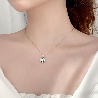 925 Sterling Silver Geometric Pendant Necklace with 1ct/2ct/5ct Moissanite Cross Chain Women's Minimalist Jewelry