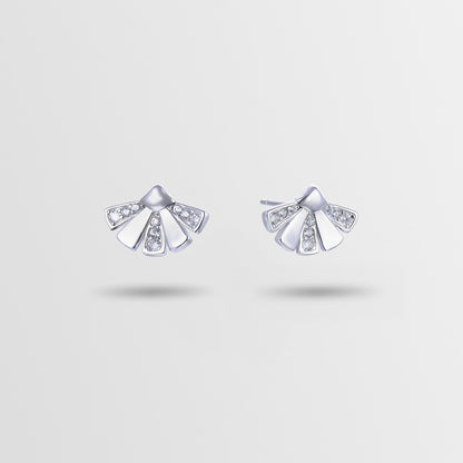 925 Sterling Silver Geometric Stud Earrings - Celebrity Street Style Fashion Earrings with Plastic Backs