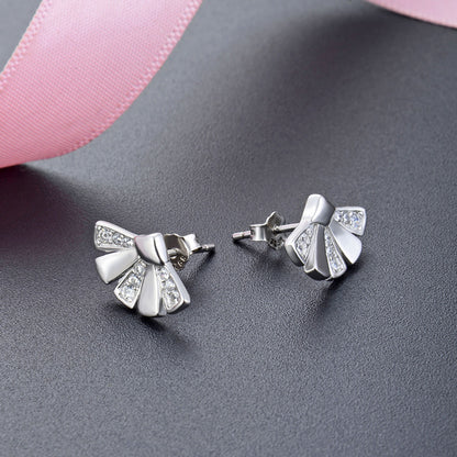 925 Sterling Silver Geometric Stud Earrings - Celebrity Street Style Fashion Earrings with Plastic Backs