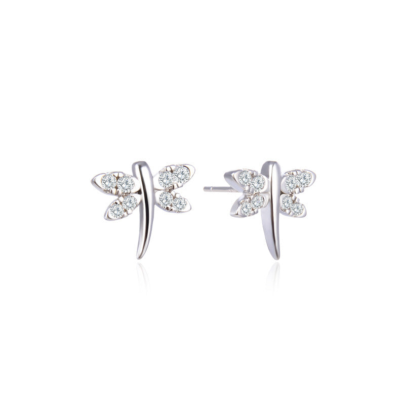 925 Sterling Silver Geometric Stud Earrings - Electroplated Cartoon Style Cute Earrings