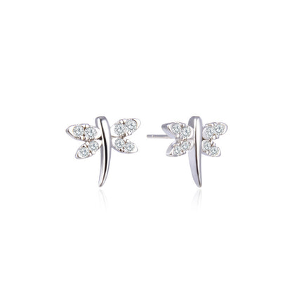 925 Sterling Silver Geometric Stud Earrings - Electroplated Cartoon Style Cute Earrings