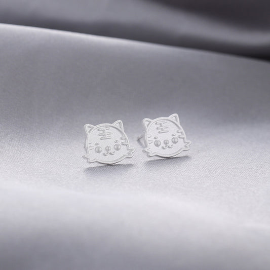 925 Sterling Silver Geometric Stud Earrings - Electroplated Korean Style Minimalist Earrings with Plastic Backs