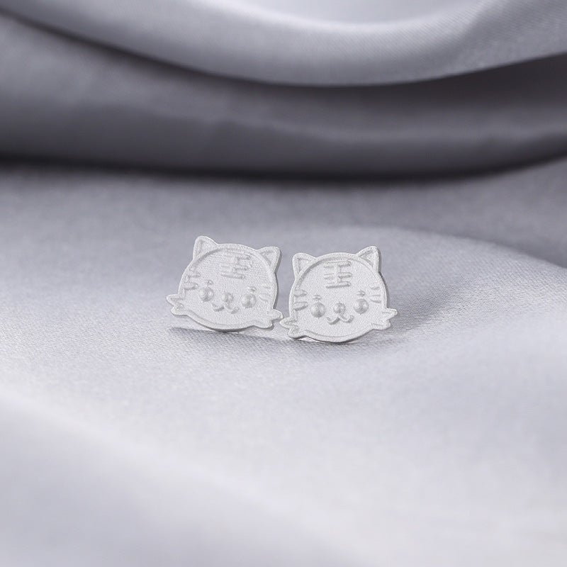 925 Sterling Silver Geometric Stud Earrings - Electroplated Korean Style Minimalist Earrings with Plastic Backs