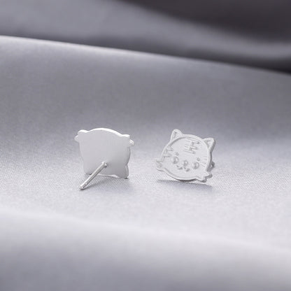 925 Sterling Silver Geometric Stud Earrings - Electroplated Korean Style Minimalist Earrings with Plastic Backs
