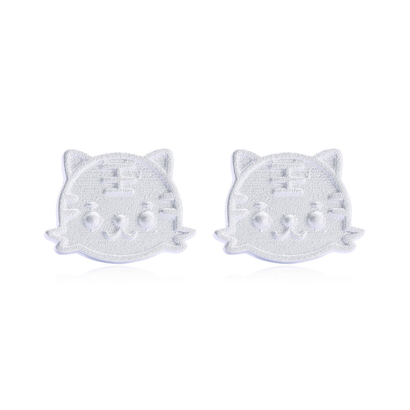 925 Sterling Silver Geometric Stud Earrings - Electroplated Korean Style Minimalist Earrings with Plastic Backs