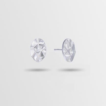 925 Sterling Silver Geometric Stud Earrings - Electroplated Korean Style Minimalist Earrings with Plastic Stoppers