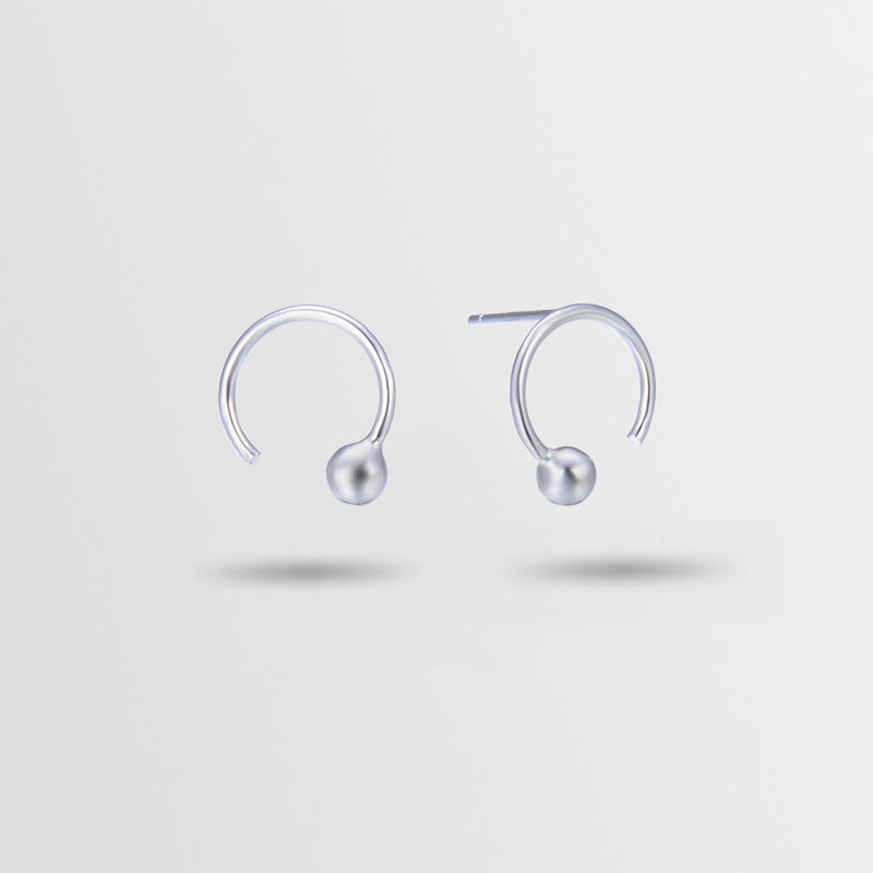 925 Sterling Silver Geometric Stud Earrings - Electroplated Korean Style Minimalist Earrings with Plastic Stoppers