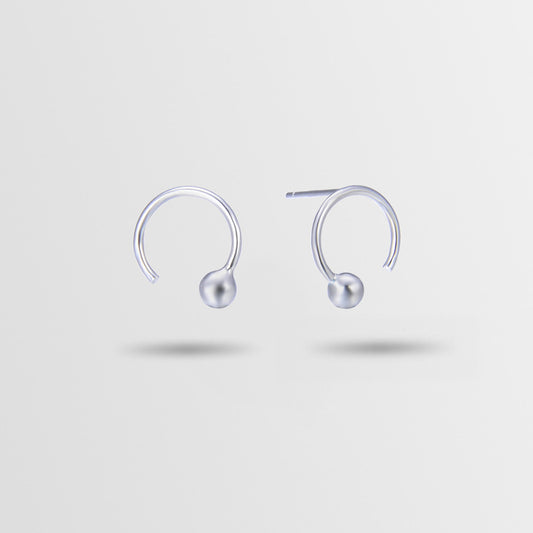 925 Sterling Silver Geometric Stud Earrings - Electroplated Korean Style Minimalist Earrings with Plastic Stoppers