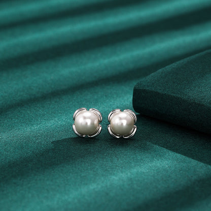 925 Sterling Silver Geometric Stud Earrings - Gold/White Gold Plated Korean Style Earrings with Plastic Backs